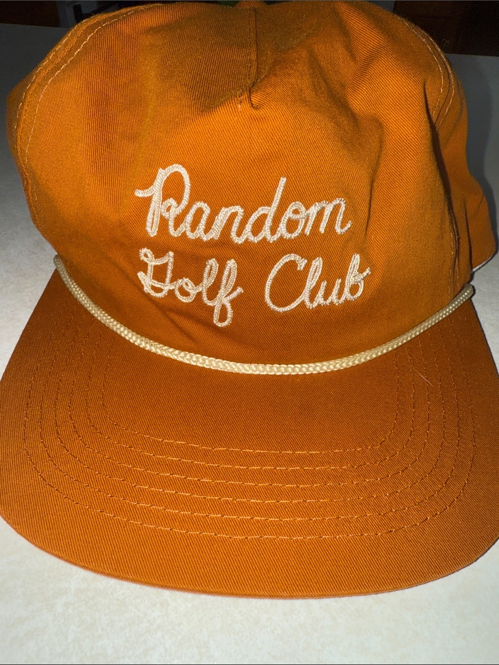 Random Golf Club Orange Rope-Trim Cap